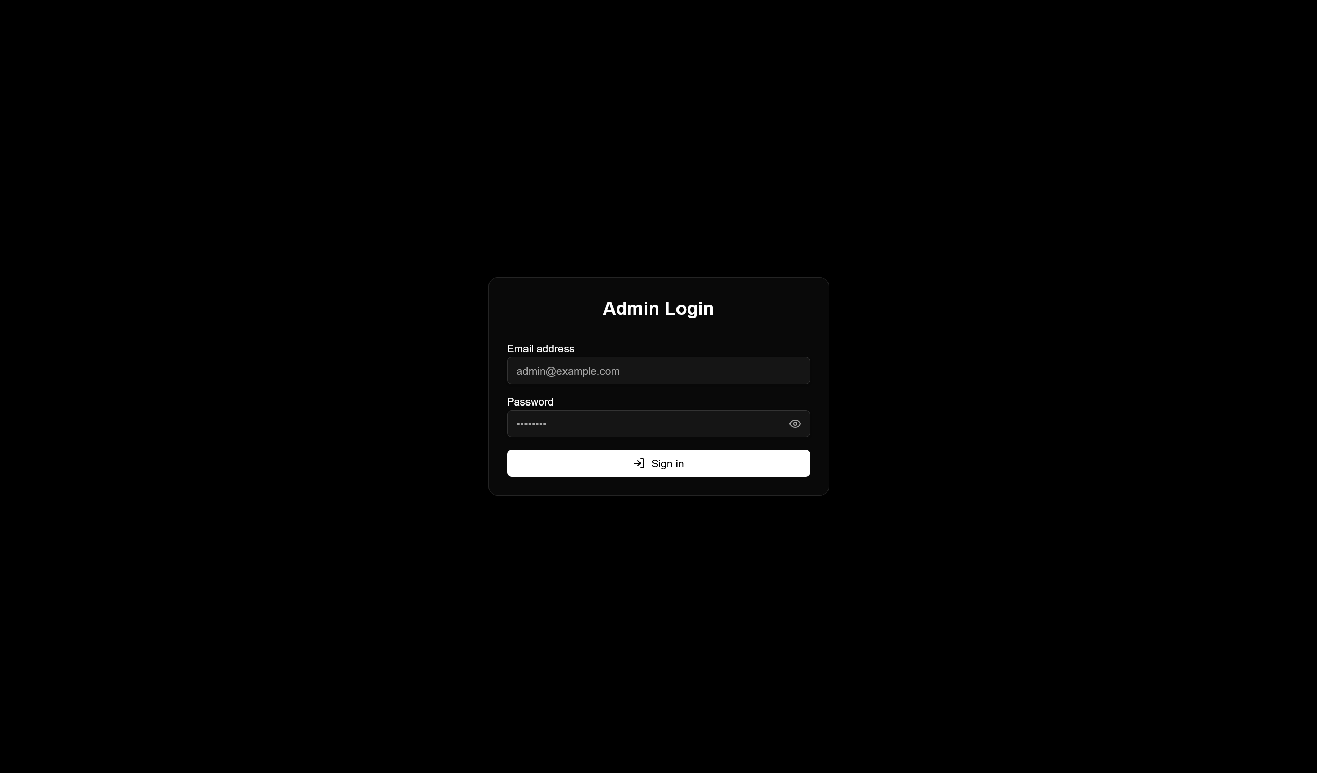 Repvia admin login screen.